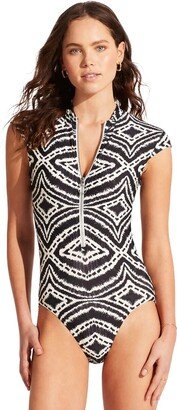 Zanzibar Zip-Front One-Piece Swim Suit - Women's