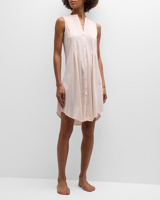 Cotton Deluxe Sleeveless Shirtwaist Nightgown