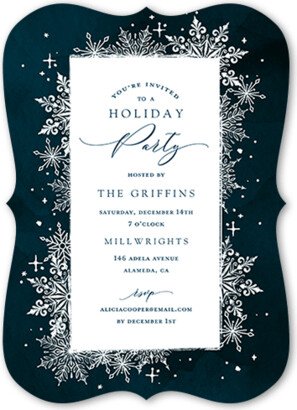 Holiday Invitations: Snowflake Bash Holiday Invitation, Blue, 5X7, Holiday, Matte, Signature Smooth Cardstock, Bracket