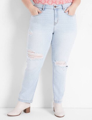 Signature Fit Slim Straight Ankle Jean - Slight Destruction