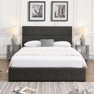 GEROJO Queen Size Upholstered Platform Bed with Storage