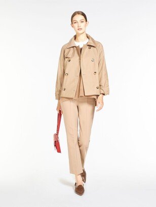 Water-repellent cotton twill trench coat