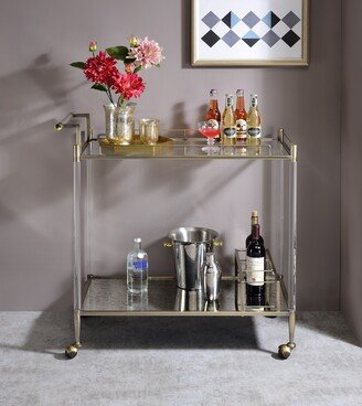 Aoolive Antique Mirror Bar Cart, Retro Metal Bar Cart