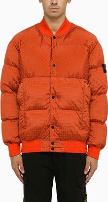 Orange nylon bomber jacket