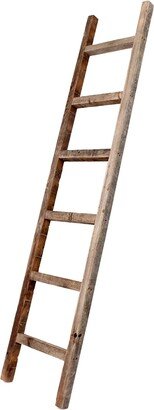 4 Step Rustic Weathered Grey Wood Ladder Shelf - 72