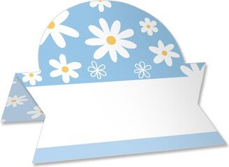 Big Dot Of Happiness Blue Daisy Flowers - Floral Party Buffet Table Setting Name Place Cards - 24 Ct