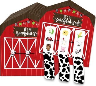 Big Dot of Happiness Farm Animals - Barnyard Baby Shower or Birthday Party Game Pickle Cards - Pull Tabs 3-in-a-Row - Set of 12