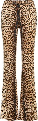 Jaguar printed satin straight pants