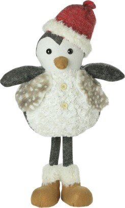 Northlight Plush Standing Penguin Christmas Figure Wearing a Fur Vest 24 Inches