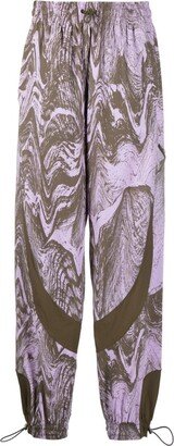 Abstract-Pattern Print Track Pants