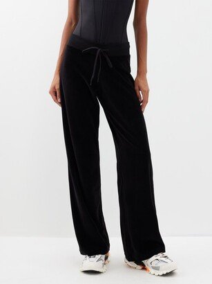 Drawstring Cotton-velvet Track Pants