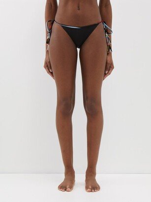 Marmo-print Tasselled Side-tie Bikini Briefs