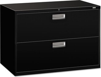 HON 600 Series 42-inch Wide 2-drawer Black Lateral File Cabinet