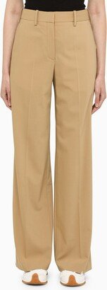 Beige wool tailored trousers