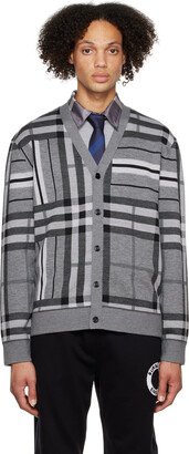 Gray Check Cardigan