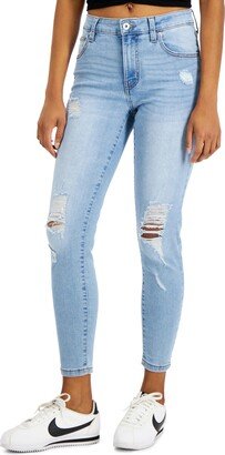 Juniors' Curvy Distressed Skinny Ankle Jeans