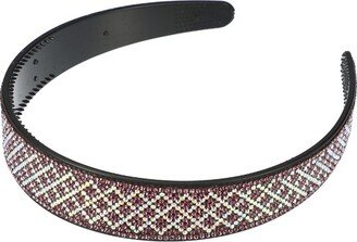 Unique Bargains Women's No Slip Rhinestone Wide-brimmed Headband 4.45x0.98 Purple 1 Pc