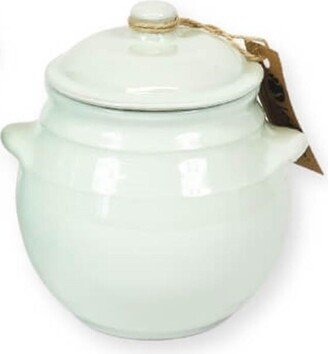 Verano Spanish Ceramics Rustic Pastel Fully Dipped Terracotta Kitchen Dining Storage Jar w/ Li