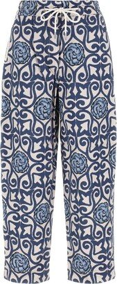 Graphic-Print Drawstring Pants