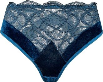 Carol Coelho Women's Blue Iris Velvet & Lace Panties