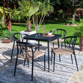 Dunelm Otta Dining Set of 4 Black