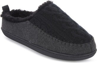 FLOOPI Tori Cable Knit Faux Shearling Slipper