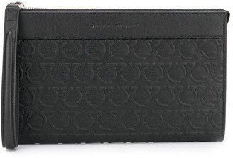 Gancini-embossed pouch