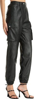 M05CH1N0 Jeans Leather Trousers