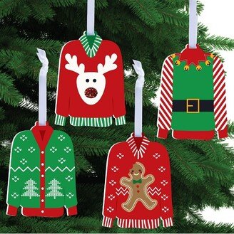 Big Dot of Happiness Ugly Sweater - Holiday and Christmas Party Decorations - Christmas Tree Ornaments - Set of 12