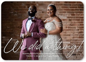 Wedding Announcements: Did The Thing Wedding Announcement, White, 5X7, Matte, Signature Smooth Cardstock, Rounded