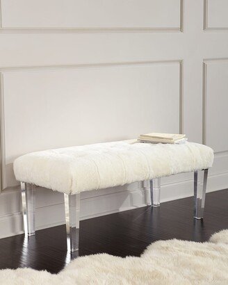 Jaselyn Shearling Bench, Ivory