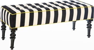 Chenille Black Stripe Marquee Bench