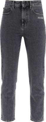 Logo Printed Straight Leg Jeans-AA