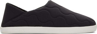 Black Quilted Cotton Ripstop Ezra Slippers
