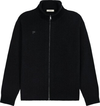 Men's Recycled Cashmere Zip Up Sweater — black XS