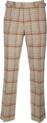 Checked Straight Leg Trousers-AE