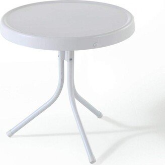 Crosley Furniture Gracie Retro 20-inch Metal Outdoor Side Table - Alabaster White