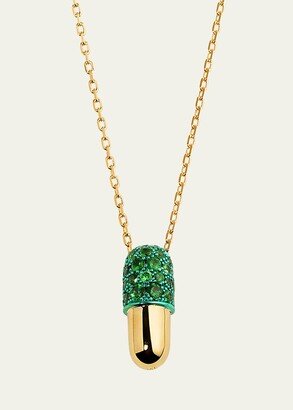 Elior 18K Yellow Gold Medium Tsavourite Pill Pendant Necklace