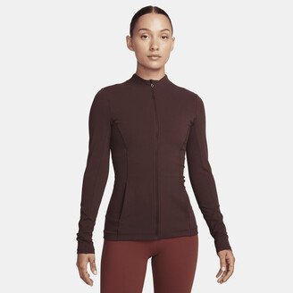 Women's Yoga Dri-FIT Luxe Fitted Jacket in Brown-AA