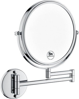 IGEMAN 8 inch LED Two-Sided Magnifying Makeup Mirror, Touch to Turn on/off, Copper-Less Mirror, Stainless Steel and Zinc Alloy Frame