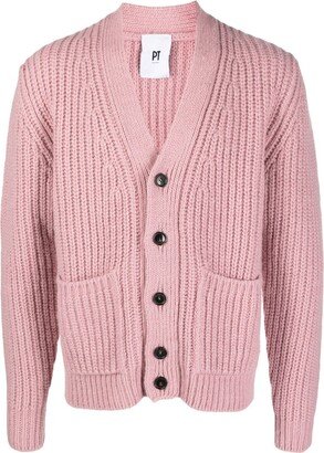 PT Torino ribbed V-neck cardigan