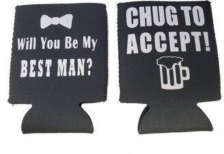 2 Sided Best Man Can Cooler Will You Be My Man? Chug To Accept Proposal Box Items Gift Beer Holder