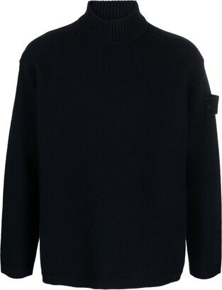 Logo-Patch Virgin Wool Roll-Neck Jumper