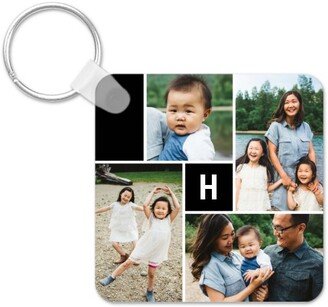 Key Chains: Gallery Monogram Key Ring, Square, Blue