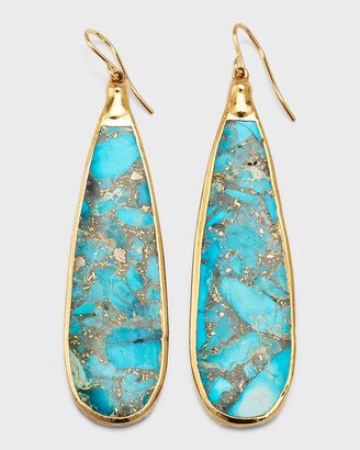 Jasper Gold Foil Dangle Earrings