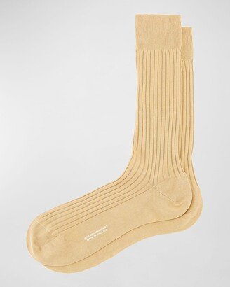 Mid-Calf Stretch-Lisle Dress Socks