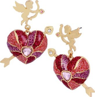 Betsey Cupid Heart Drop Earrings