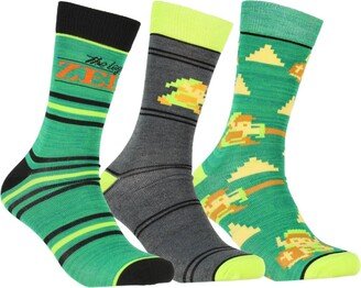 The Legend of Zelda 3 Pack Multi-Design Unisex Adult Crew Socks