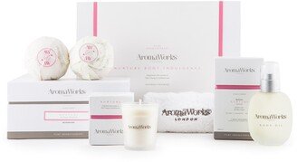 Nurture Body Indulgence Set by Aromaworks for Unisex - 5 Pc Set 3.4oz Body Oil, 2.6oz Candle, 2Pcs Duo AromaBomb, White Aromaworks Flannel