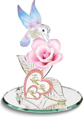 Curata I Love You Mom Hummingbird and Rose Figurine